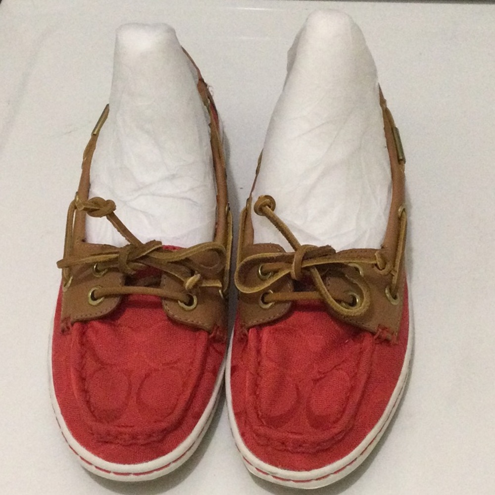 Coach shoes Red with leather trim size 7.1/2